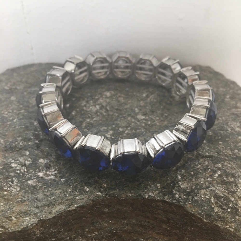 Navy Rhinestone Bracelet!